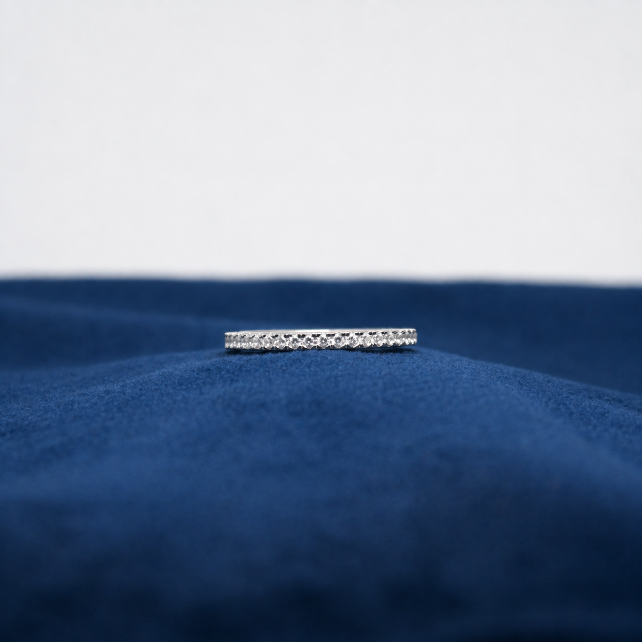 Silver Crystal Luxe Band Ring
