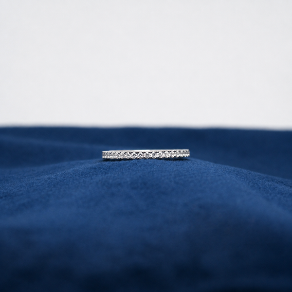 Silver Crystal Luxe Band Ring