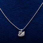 Silver Swan Pendant Set