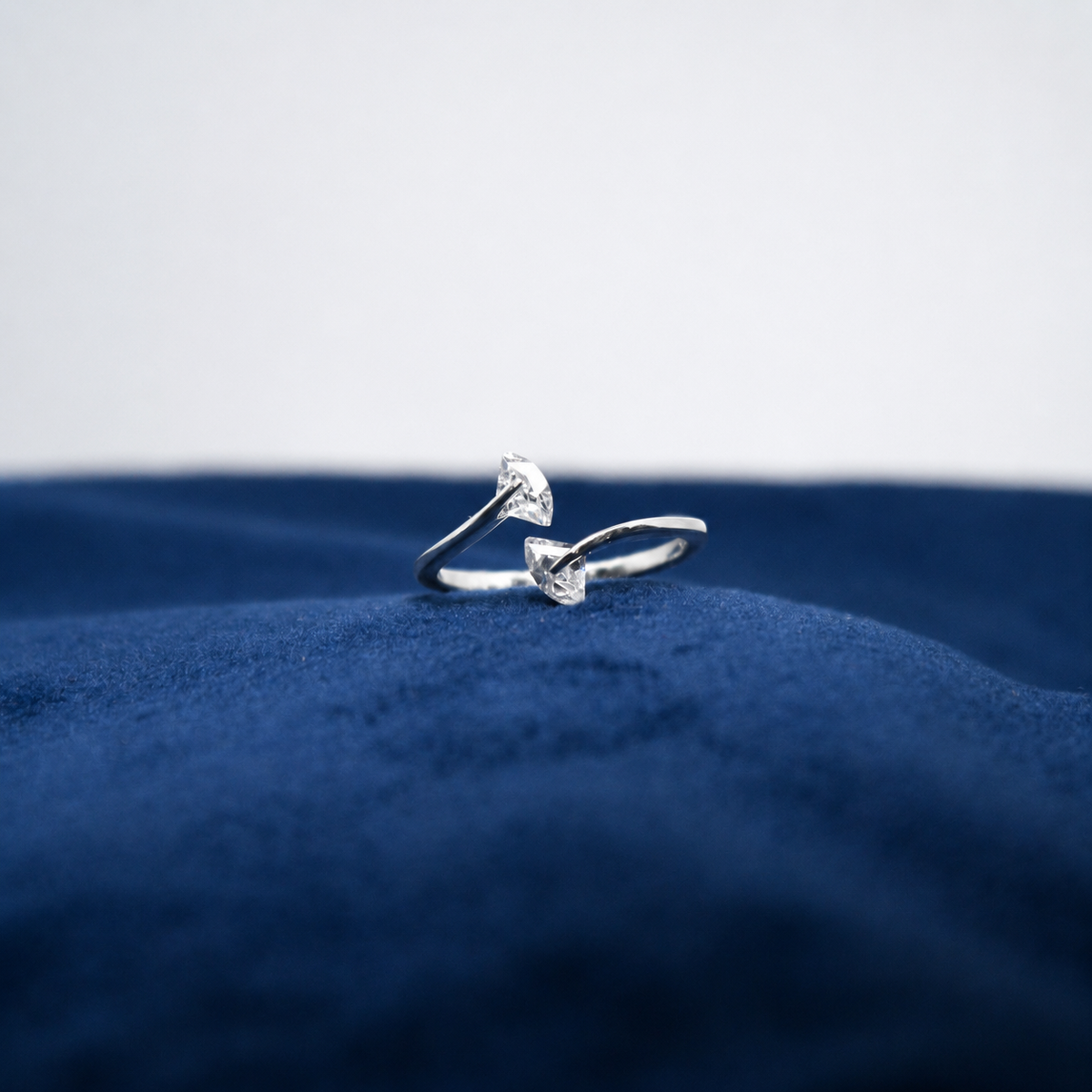 Silver Flutter Crystal Ring
