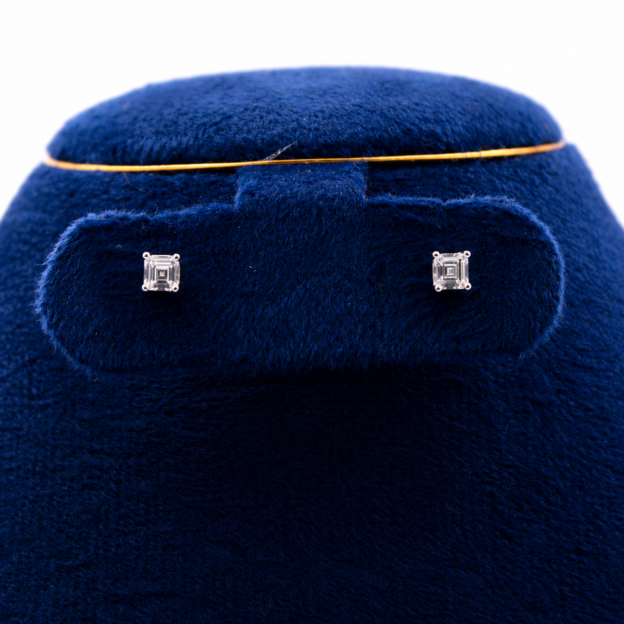Silver Square-Cut Stud Pendant Set