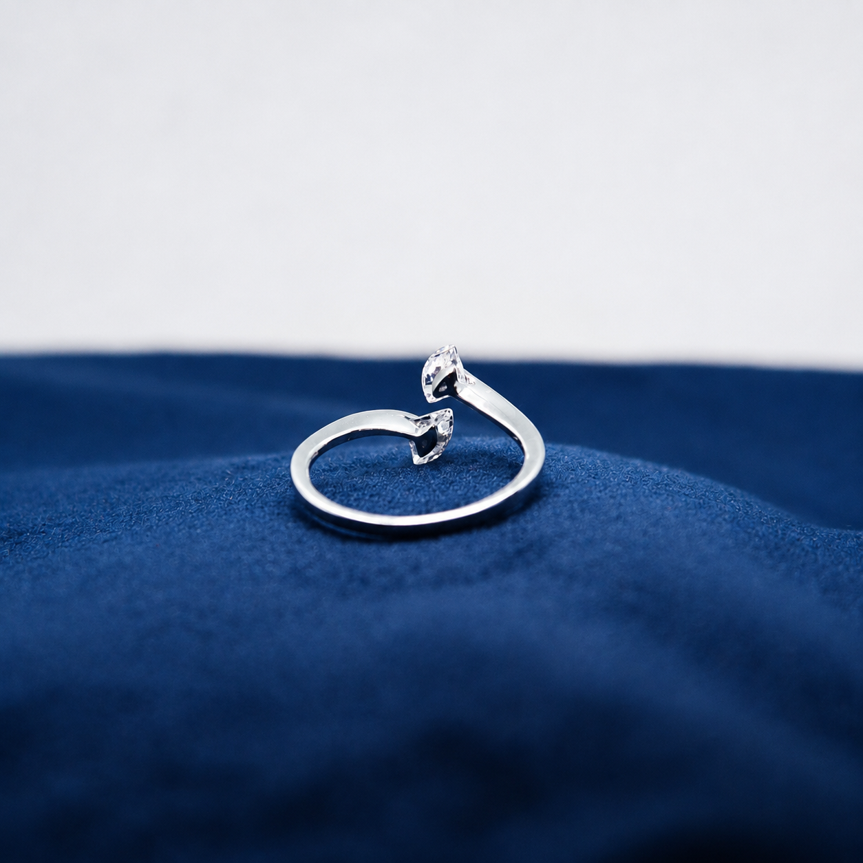 Silver Flutter Crystal Ring