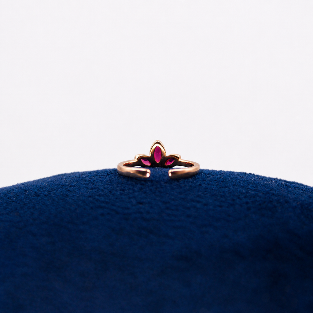 Rosé Ruby Leaf Toe Ring
