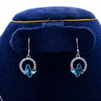 Sky Blue Butterfly Halo Earrings