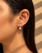 Rose Gold Elara Crystal Cluster Drop Earrings