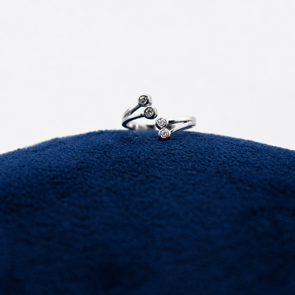 Silver Crystal Cascade Toe Ring