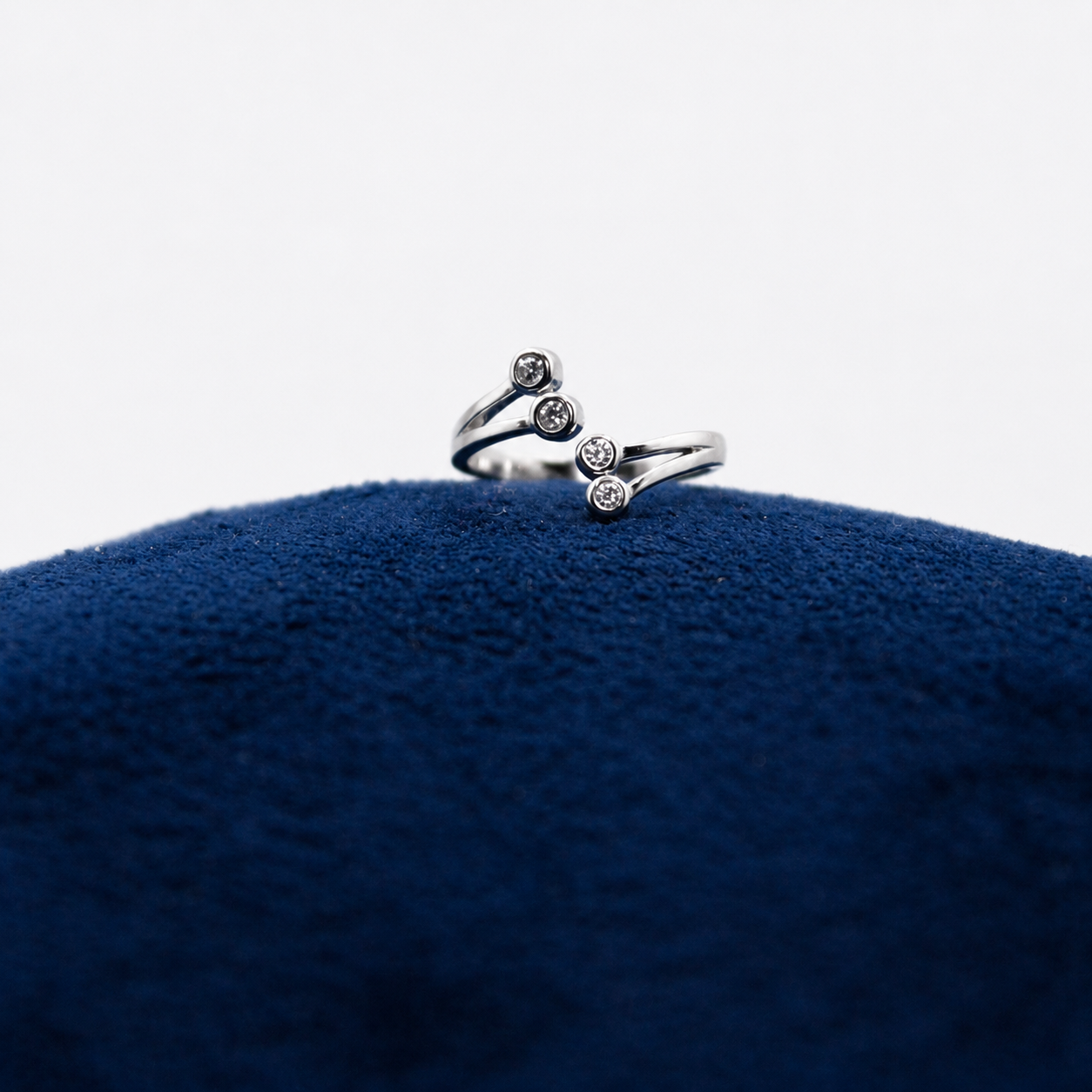 Silver Crystal Cascade Toe Ring