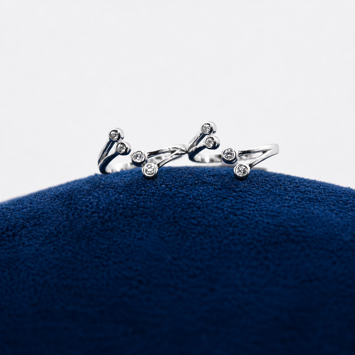 Silver Crystal Cascade Toe Ring