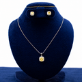 Silver Yellow Cushion Halo Set