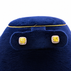Silver Yellow Cushion Halo Set
