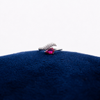 Silver Pink Teardrop Grace Toe Ring