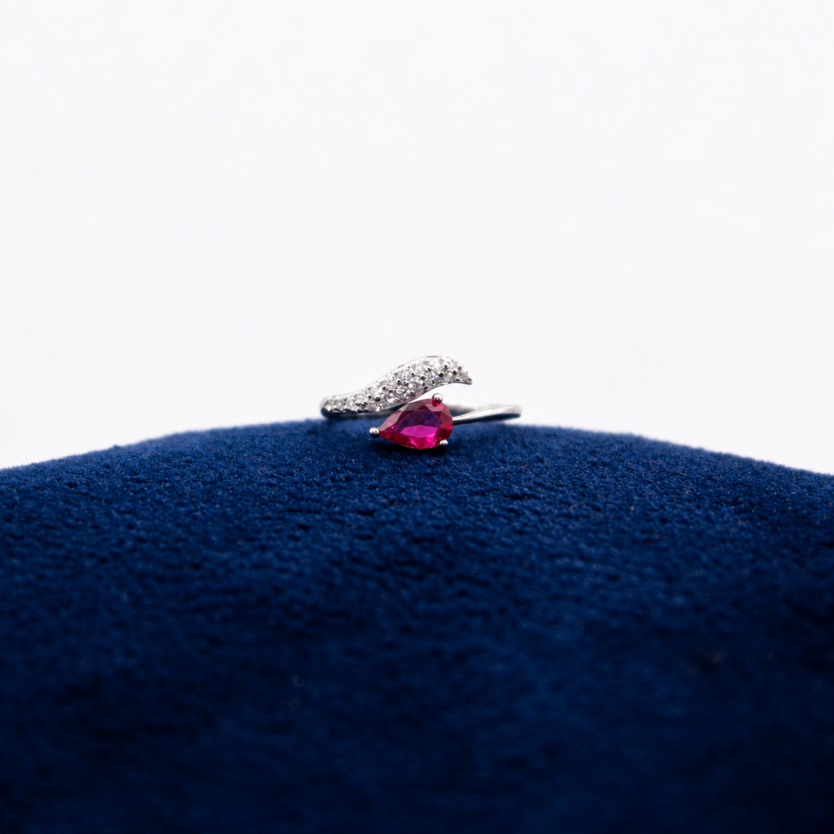 Silver Pink Teardrop Grace Toe Ring