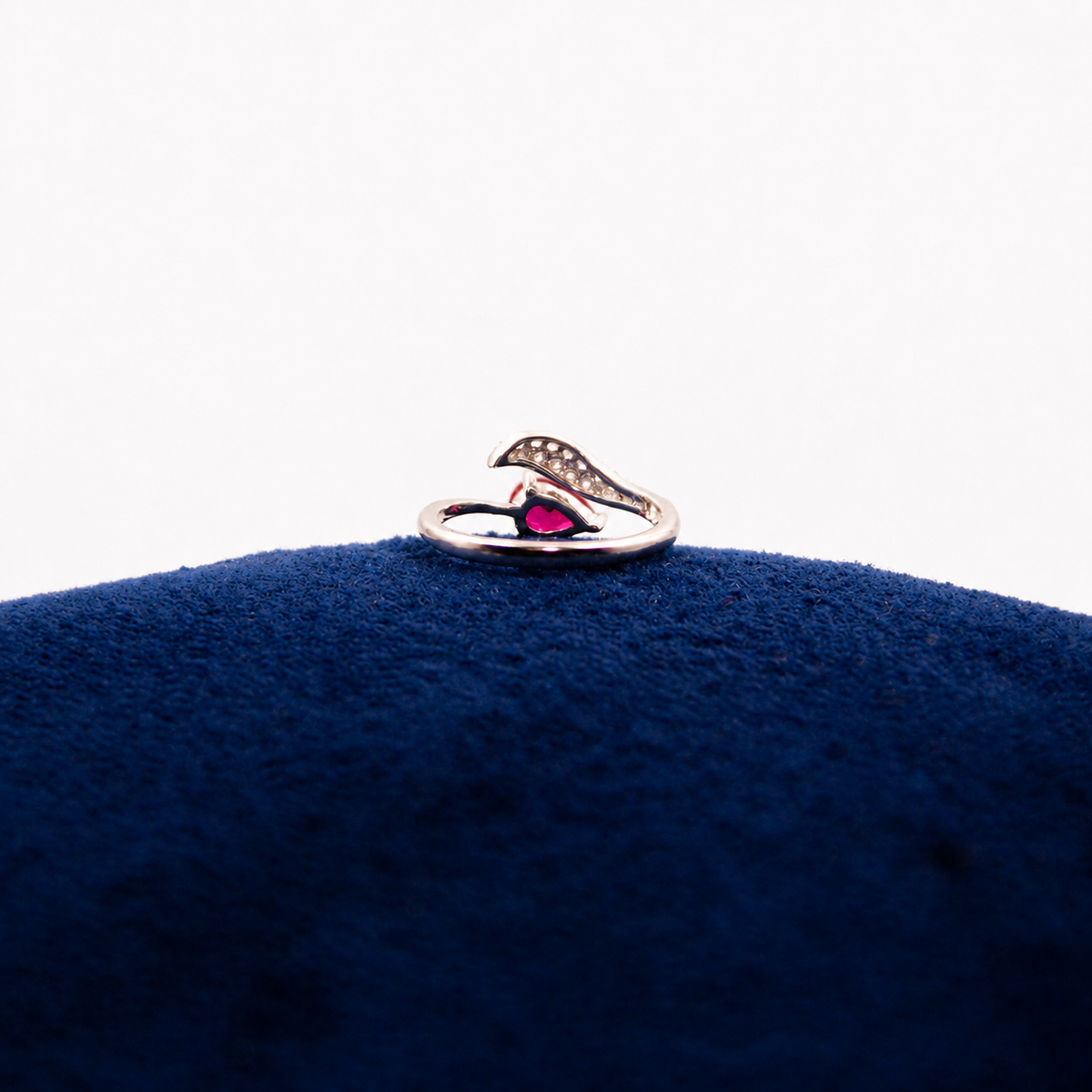 Silver Pink Teardrop Grace Toe Ring