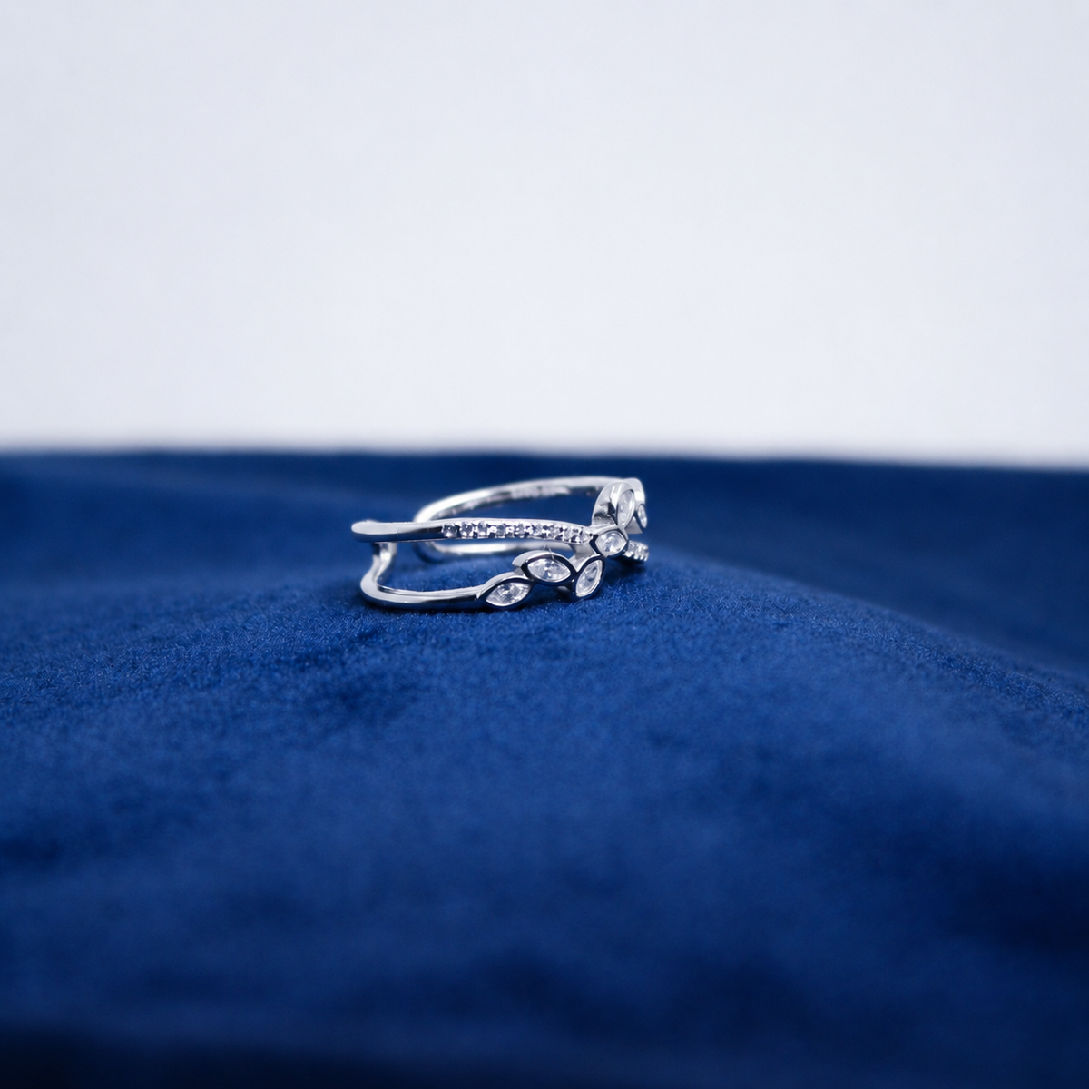 Silver Seraphina Interwoven Crystal Ring