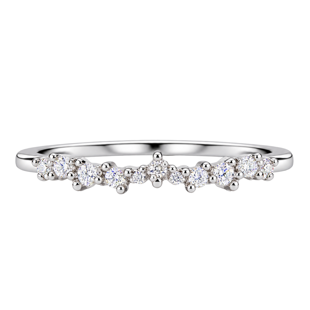 Silver Crystal Flow Ring