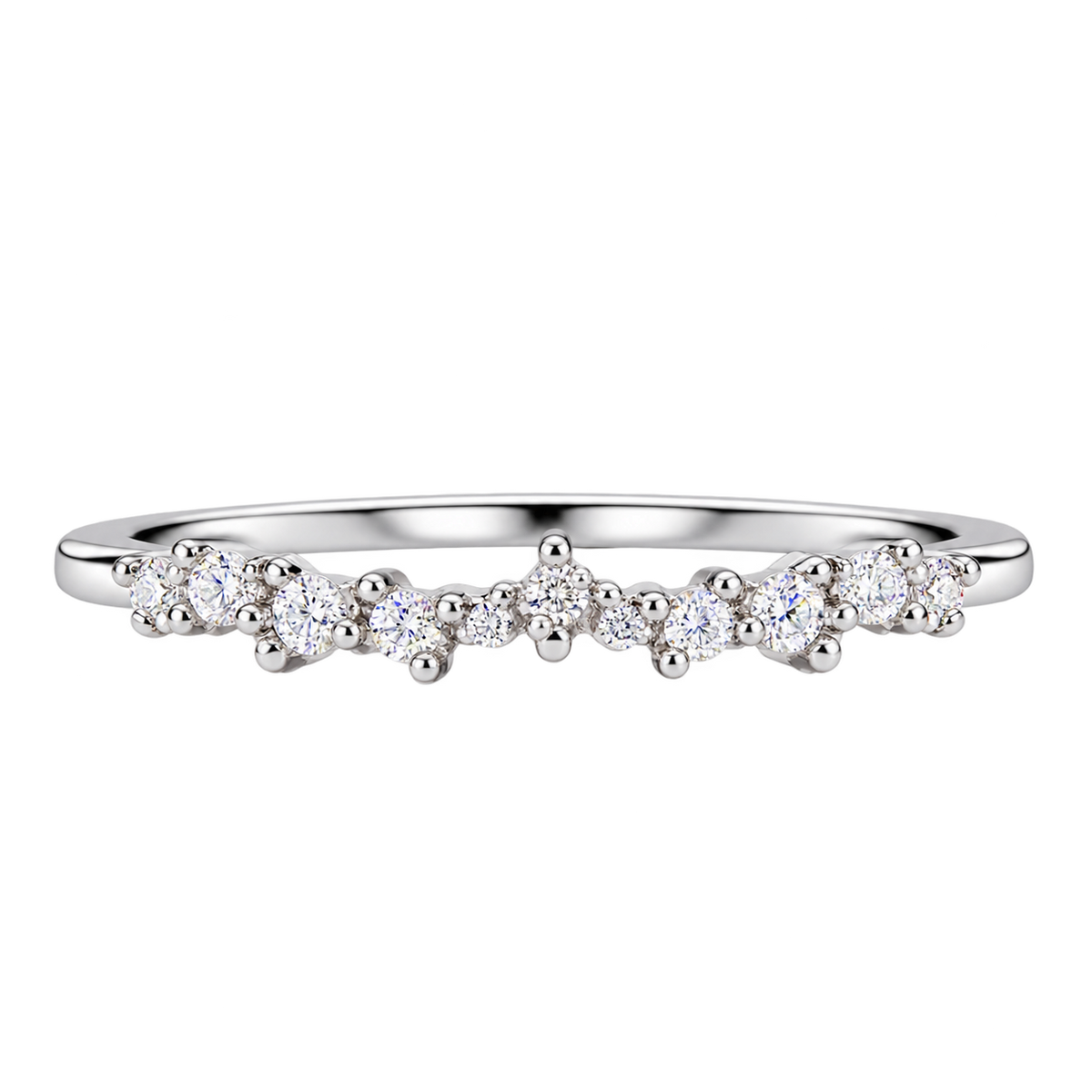 Silver Crystal Flow Ring