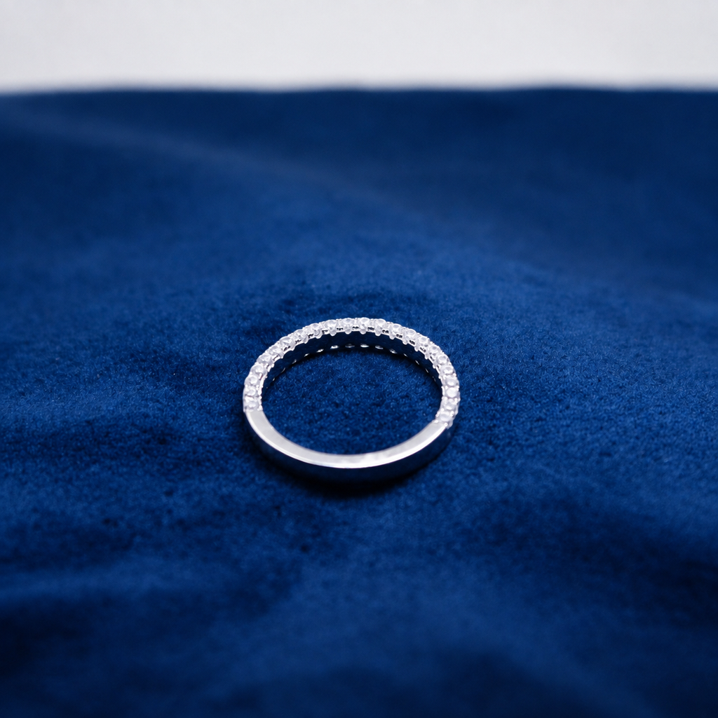 Silver Celeste Twisted Crystal Ring