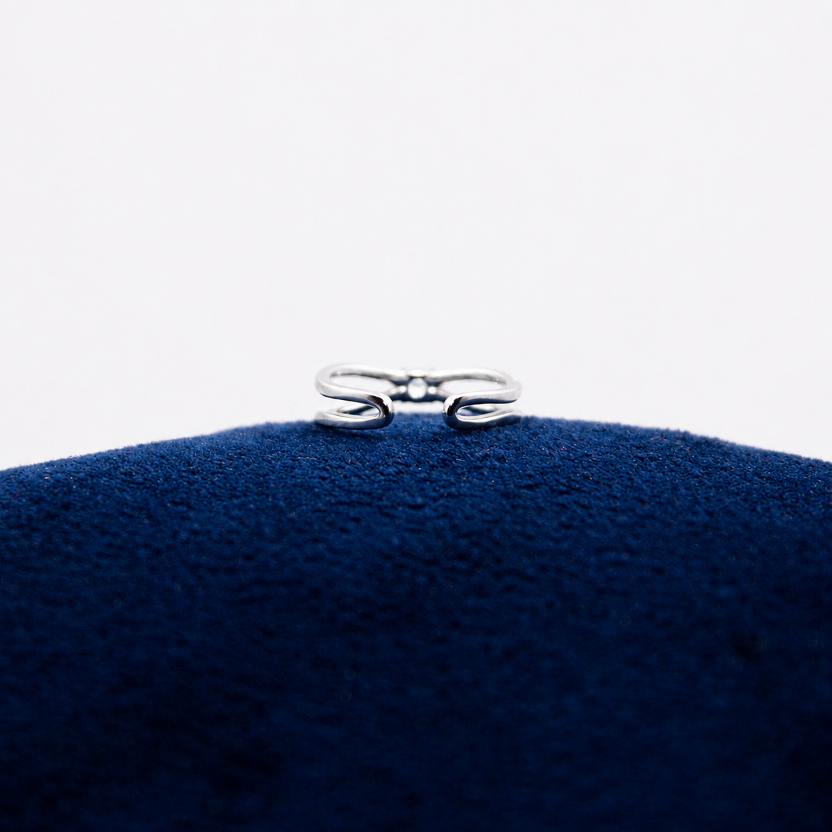 Silver Crystal Weave Toe Ring