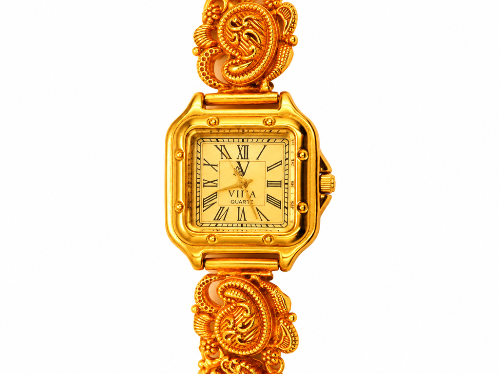 Viha Quartz Rajvani Heritage Gold-Tone Bracelet Watch