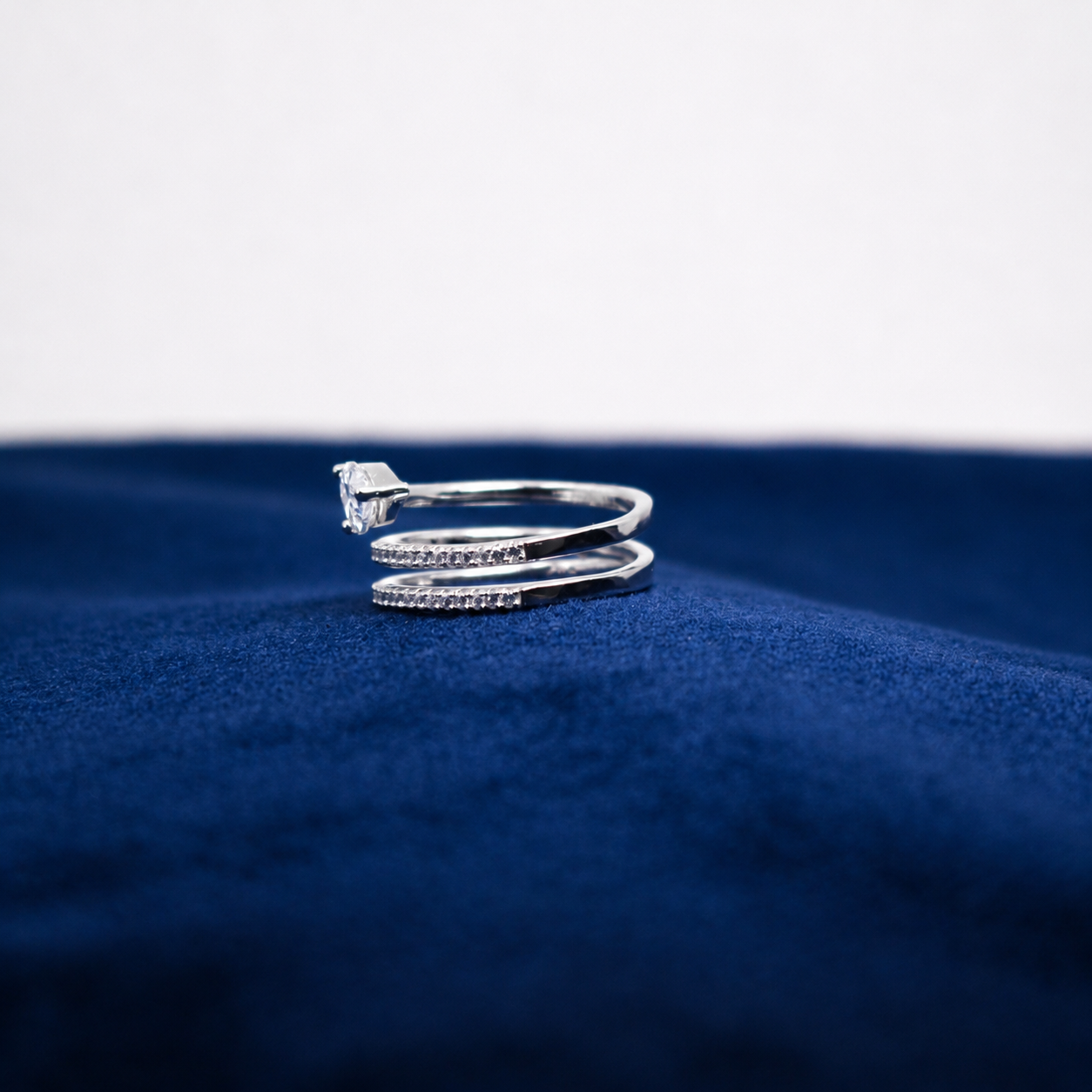 Silver Lumière Double-Band Ring