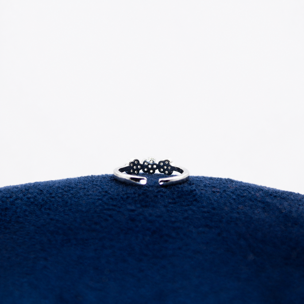 Silver Flora Arc Toe Ring