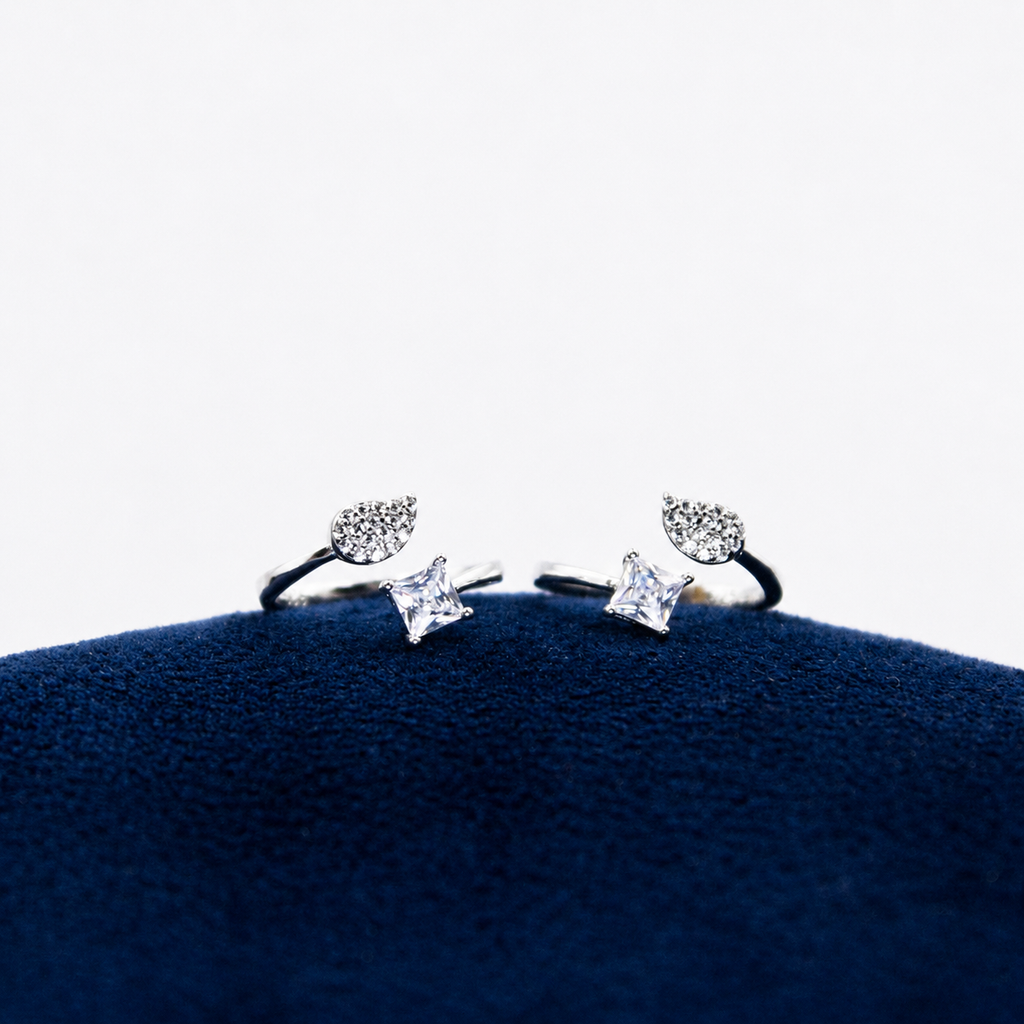 Aurelia Leaf & Stone Toe Ring