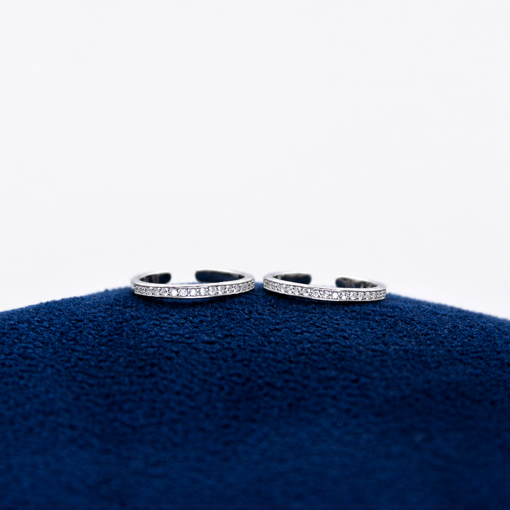 Silver Crystal Grace Toe Ring