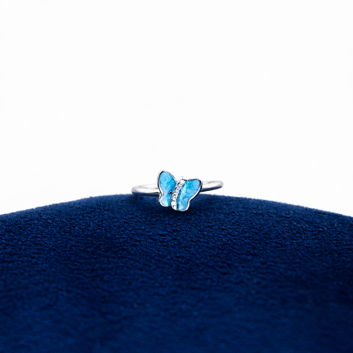 Silver Azure Wings Toe Ring Set