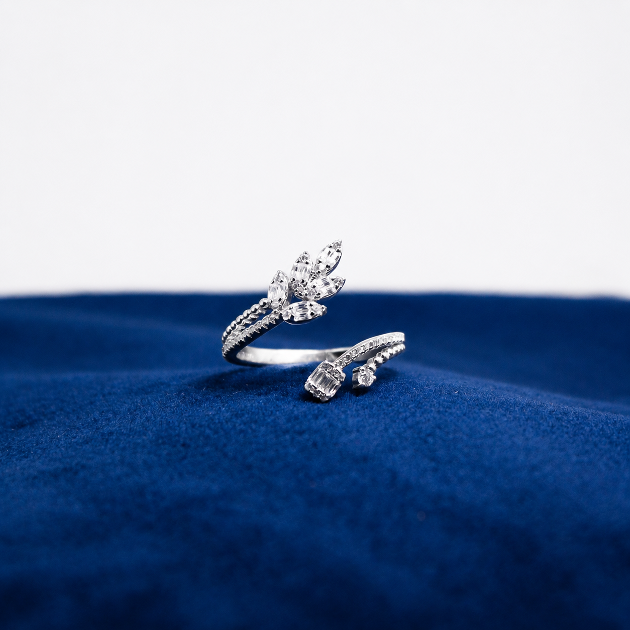 Silver Celeste Floral Accent Ring