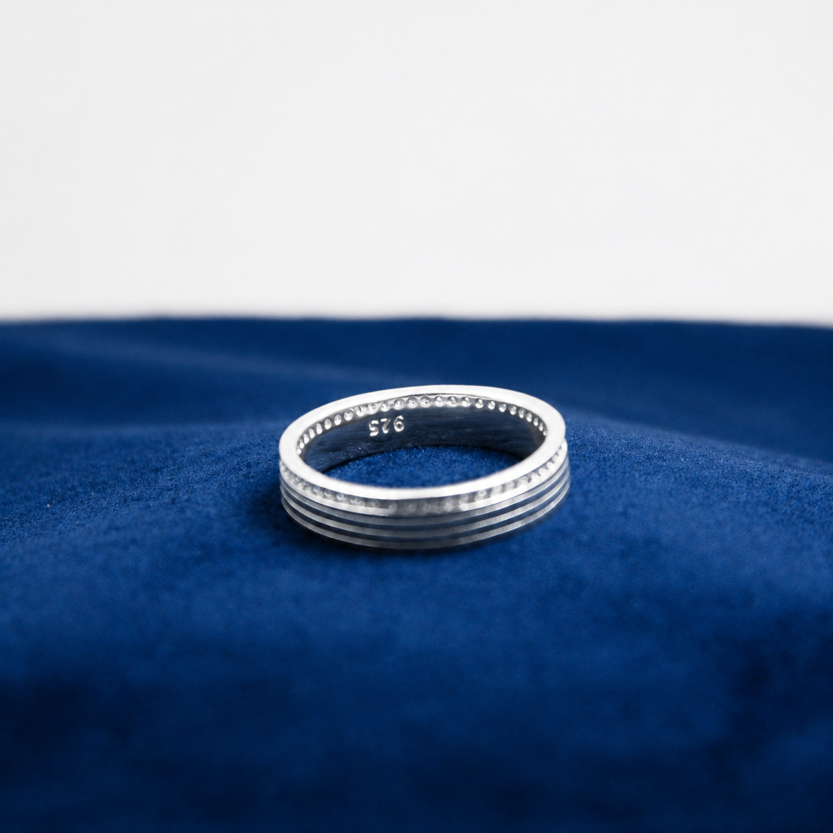 Silver Crystal Strata Ring