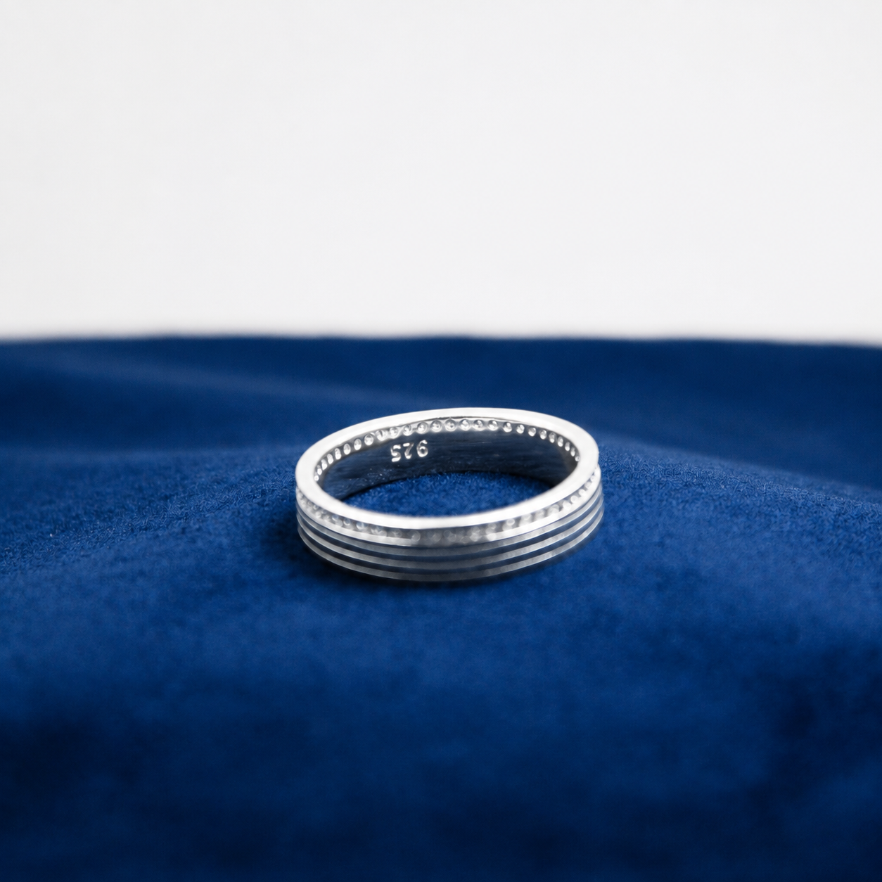 Silver Crystal Strata Ring