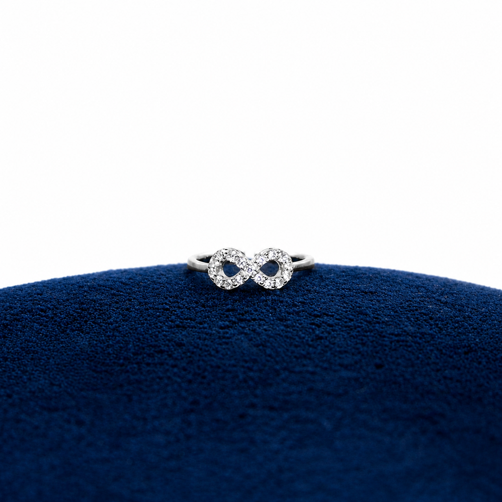 Silver Infinity Crystal Toe Ring