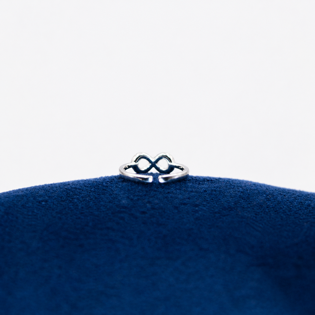 Silver Infinity Crystal Toe Ring