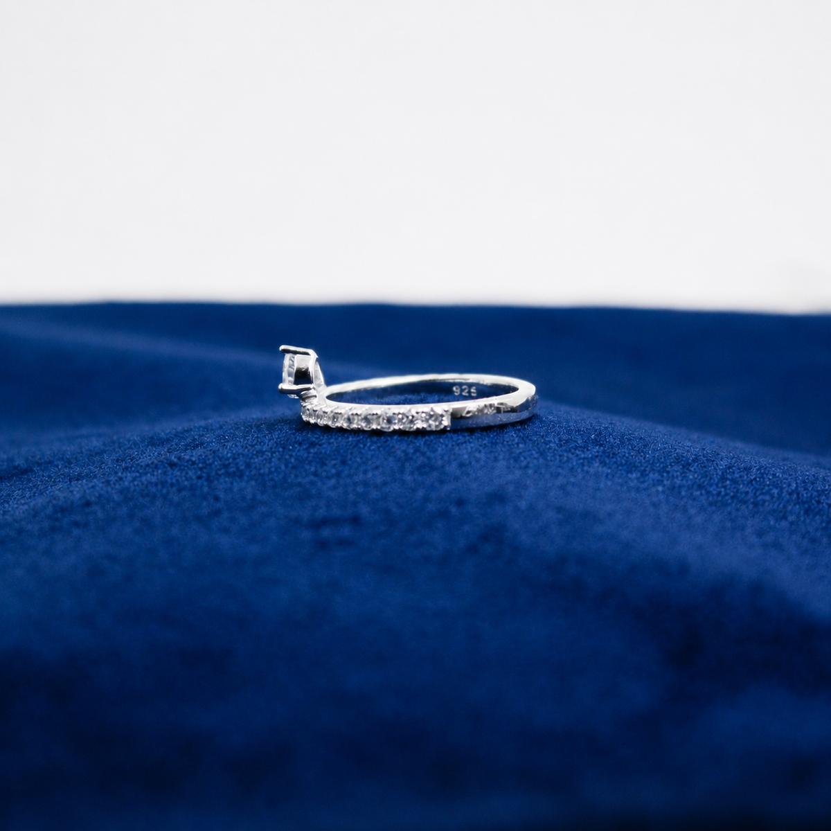 Silver Bow Crystal Grace Ring