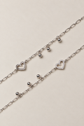 Silver Isadora Heart Charm Anklet