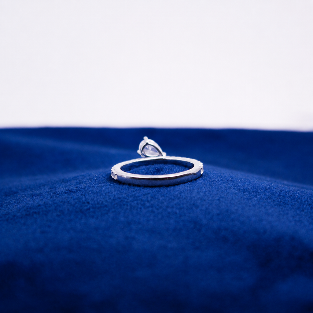 Silver Bow Crystal Grace Ring
