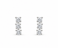 Silver Elara Vertical Crystal Stud Earrings
