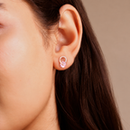 Rosé Oval Gemstone Studs