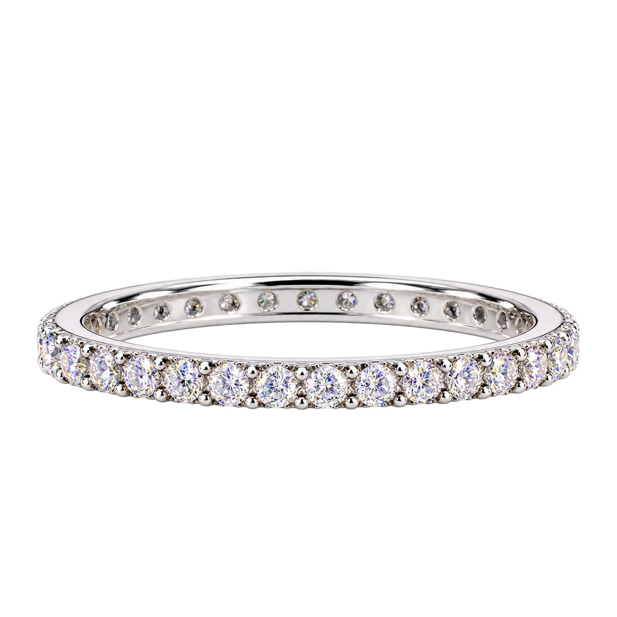 Silver Crystalline Elongé Ring
