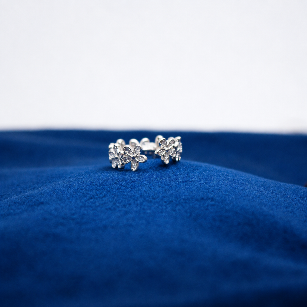Silver Blossom Filigree Toe Ring