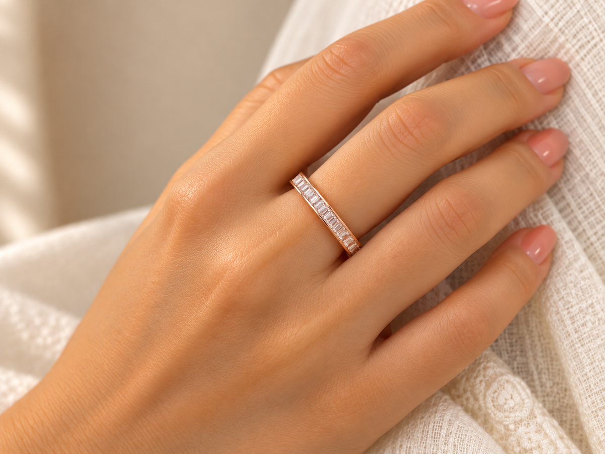 Silver Baguette Luxe Band Ring