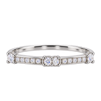 Silver Crystal Double Row Ring