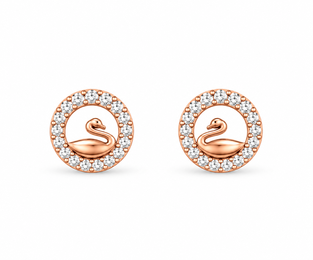 Rose Gold Celeste Open Circle Crystal Stud Earrings