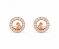 Rose Gold Celeste Open Circle Crystal Stud Earrings