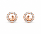 Rose Gold Celeste Open Circle Crystal Stud Earrings