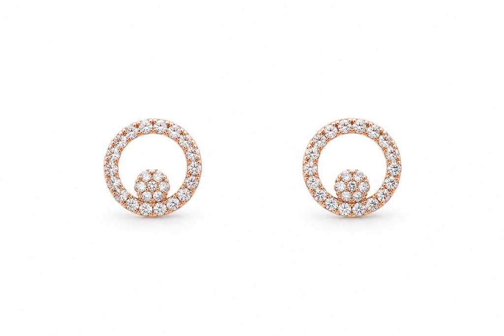 Rosé Circle Bloom Studs