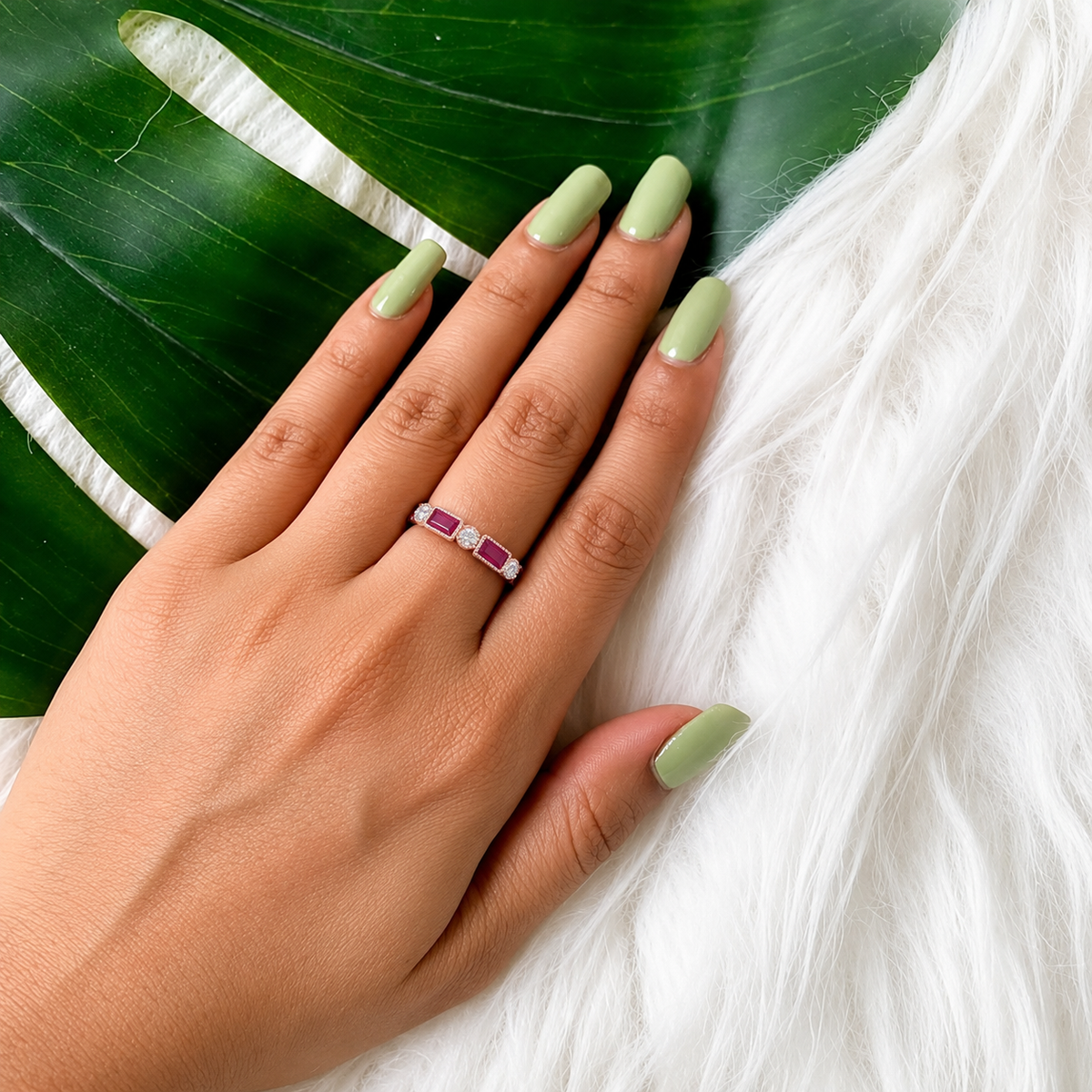 Silver Blush Luxe Band Ring
