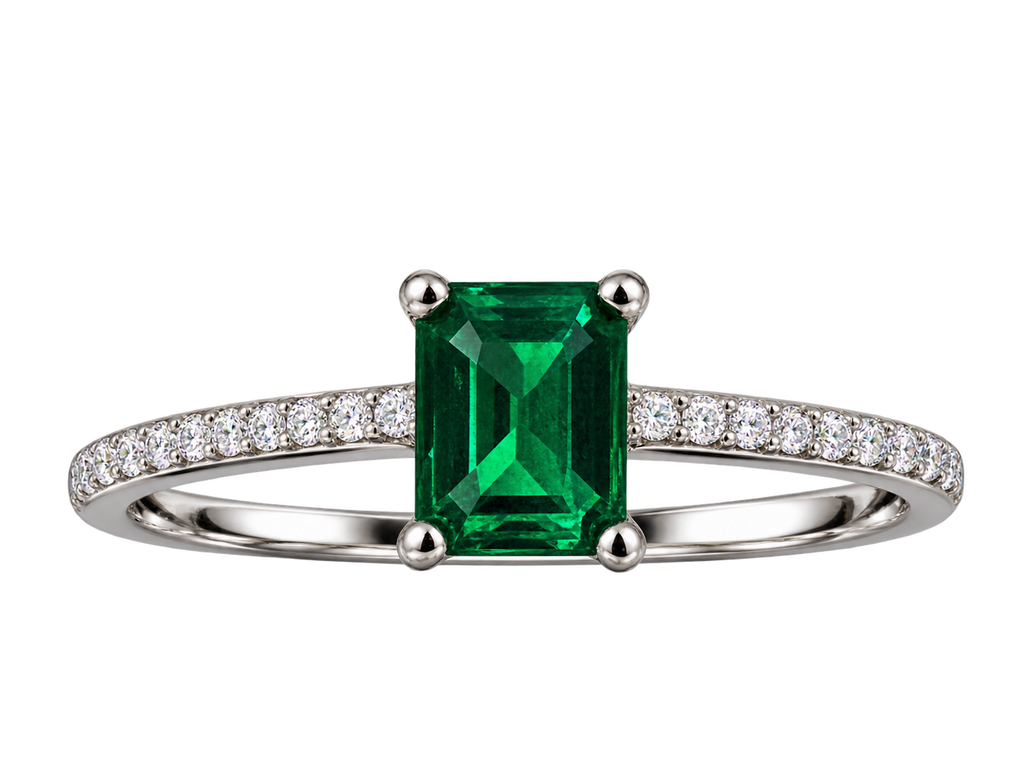 Silver Emerald Regent Ring