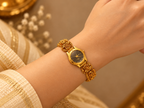 Viha Heritage Floral Gold-Tone Bracelet Watch
