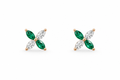Rosé Emerald Bloom Studs